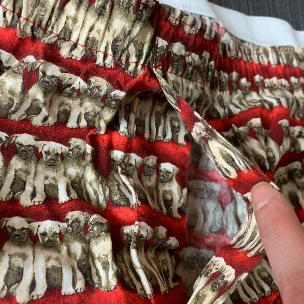 J.Crew Puppy Dogs Print Labrador Boxers Brief Briefs Shorts Red Beige Size 40-42